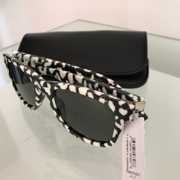 SAINT LAURENT Black & White SL51PRINTS Sunglasses - Picture 5 of 8